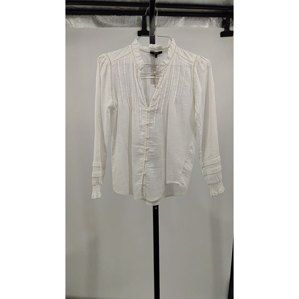 Quince White Long-Sleeve organic cotton Peasant Blouse